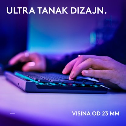 Tipkovnica LOGITECH Gaming G515 Lightspeed TKL, Tactile switch, RGB, mehanička, bežična, US Layout, USB, crna
