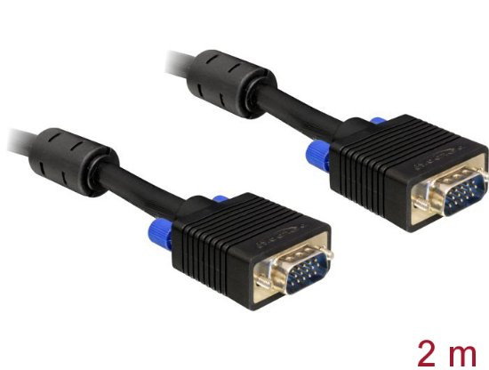 Kabel DELOCK, VGA (M) na VGA (M), 2m