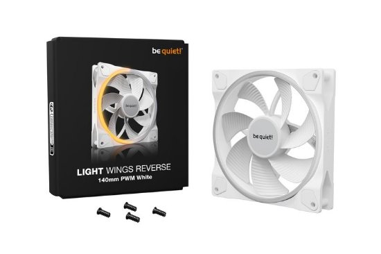 Ventilator BE QUIET Light Wings Reverse, PWM, RGB, 140mm, 1300 okr/min, bijeli