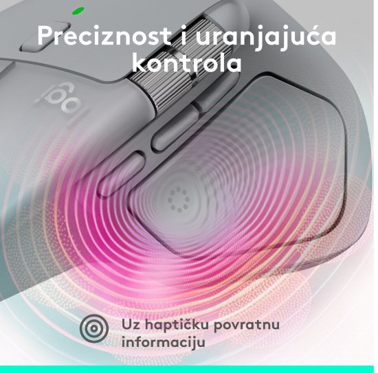 Miš LOGITECH MX Master 4, optički, bežični, BT, bijeli
