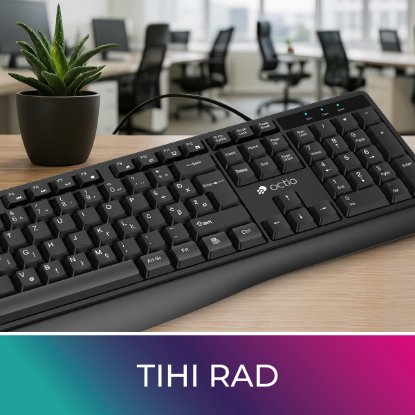 Tipkovnica OCTIO Silent K370U, USB, crna