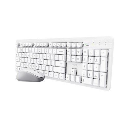 Tipkovnica + miš TRUST Ody II Silent, US layout, bežična, bijela
