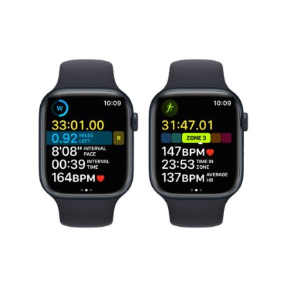 Pametni sat Apple Watch S8 GPS, 45mm Midnight Aluminium Case with Midnight Sport Band - Regular