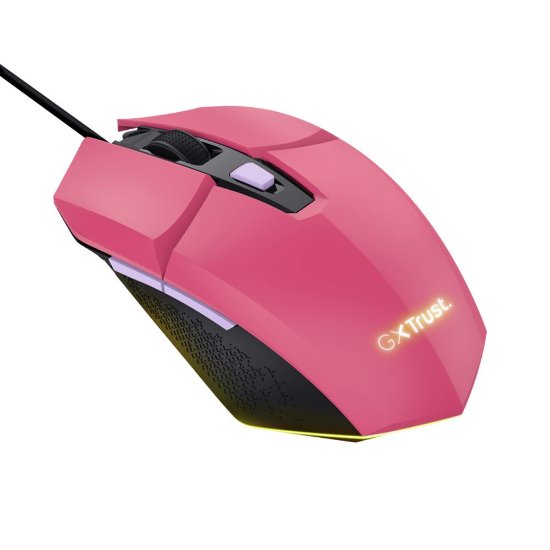 Miš TRUST GXT 109P Felox, RGB, optički, 6400dpi, rozi
