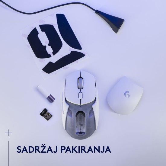 Miš LOGITECH G309 Lightspeed, optički, bežični, 25600dpi, bijeli
