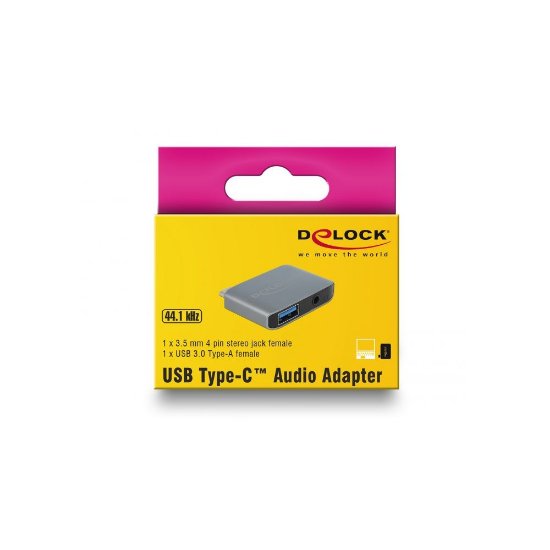 Adapter DELOCK, USB-C (M) na 3.5mm (Ž), sivi