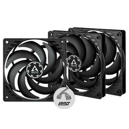 Ventilator ARCTIC P12 Slim PWM PST, 120mm, 2100 okr/min, 3 pack, crni