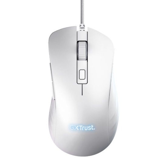 Miš TRUST GXT 924W Ybar+, RGB, optički, 25600dpi, bijeli
