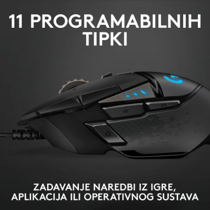 Miš LOGITECH Gaming G502 Hero RGB, optički, 25600dpi, crni, USB