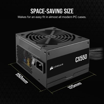Napajanje 550W, CORSAIR CX550, CP-9020277-EU, 120mm vent., 80+ Bronze