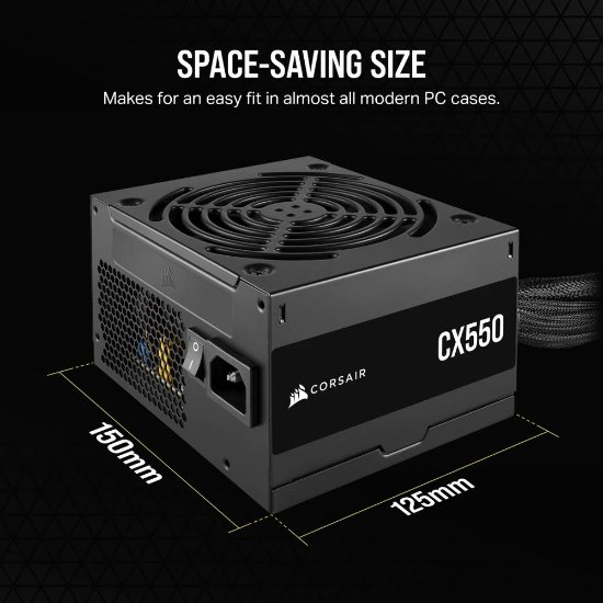 Napajanje 550W, CORSAIR CX550, CP-9020277-EU, 120mm vent., 80+ Bronze