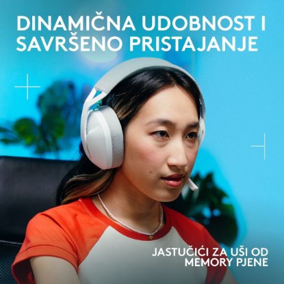 Slušalice LOGITECH Gaming G321, bežične, BT, USB, bijele