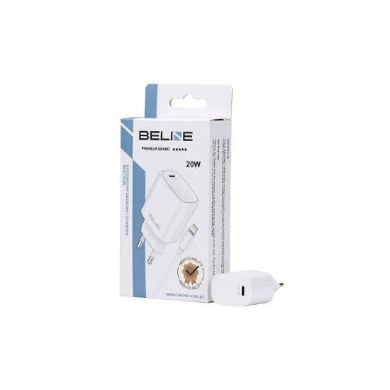 Kućni punjač BELINE BLNCW20L, 20W, PD3.0, USB-C, Lightning kabel, bijeli