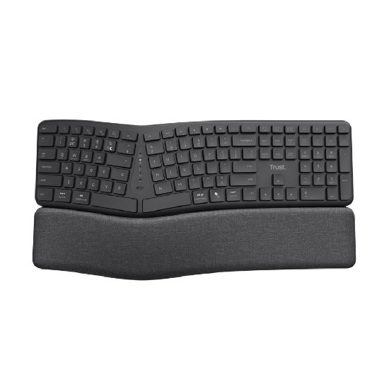 Tipkovnica TRUST Keyra Ergonomic, bežična, crna
