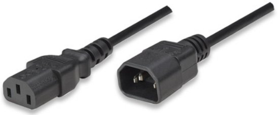 Kabel MANHATTAN naponski, C14 (M) na C14 (Ž) 1,8m, produžni