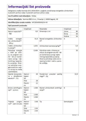 Perilica rublja MIDEA MF200W90WB/W-HR, 9 kg, 1400 o/min, energetski razred A, bijela