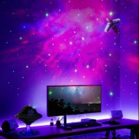 Laserski projektor LONVIS UFO Star Projector, daljinski upravljač, crni