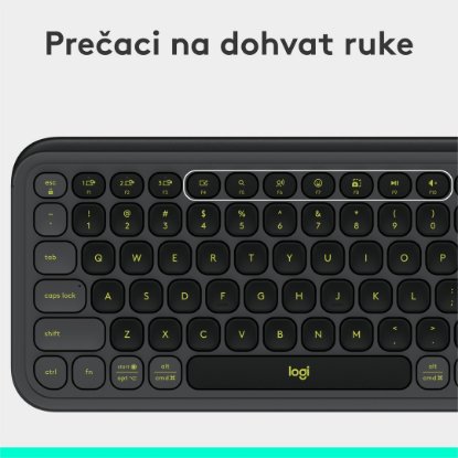 Tipkovnica LOGITECH POP Icon Keys, bežična, US Layout, BT, sivo-zelena
