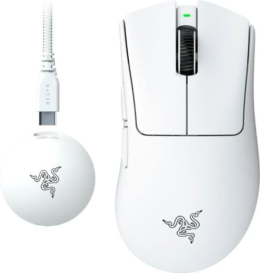 Miš RAZER DeathAdder V4 Pro, optički, 45000dpi, bežični, USB, bijeli