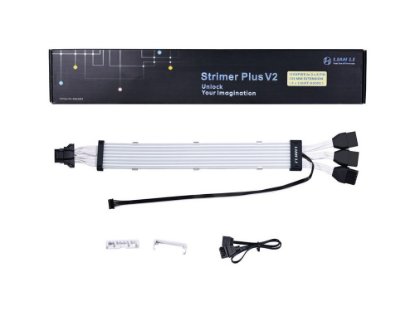 Kabel napajanja za grafičku karticu LIAN LI Strimer Plus V2 12VHPWR, 3x 8 na 16-Pin, 8 LED, 335mm, RGB, produžni