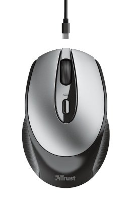 Miš TRUST Zaya Rechargeable, optički, 1600dpi, bežični, sivi