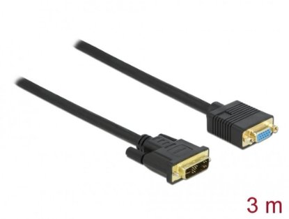 Kabel DELOCK, DVI 12+5 (M) na VGA (Ž), 3m