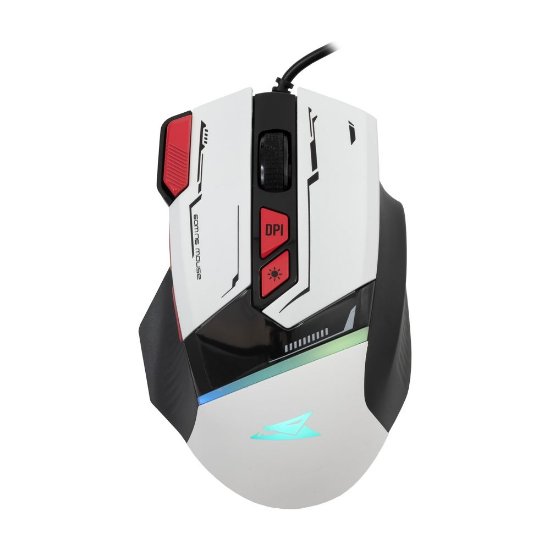 Miš BARACUDA BGM-042 Manta, RGB, optički, 12800dpi, bijeli