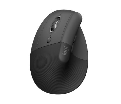Miš LOGITECH Lift, za ljevake, optički, ergonomski, bežični, USB, sivi