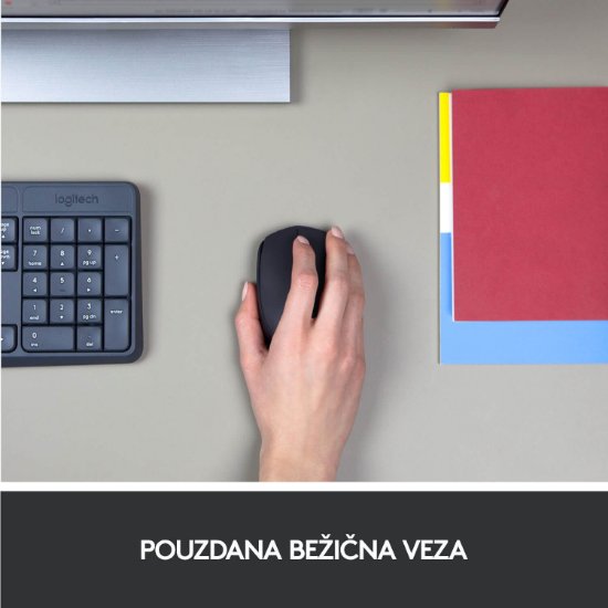 Miš LOGITECH B170, optički, 1000dpi, bežični, crni, USB