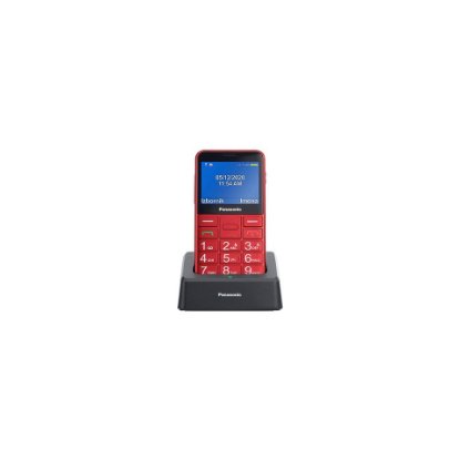 Klasični mobitel PANASONIC KX-TU155 EXRN, senior, crveni + punjač baza