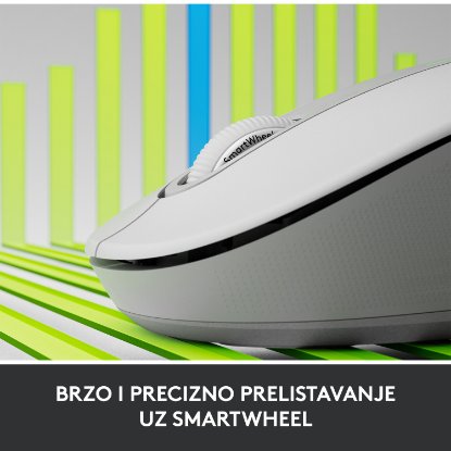 Miš LOGITECH M650 L, za ljevake, bežični, optički, 4000dpi, USB, BT, bijeli