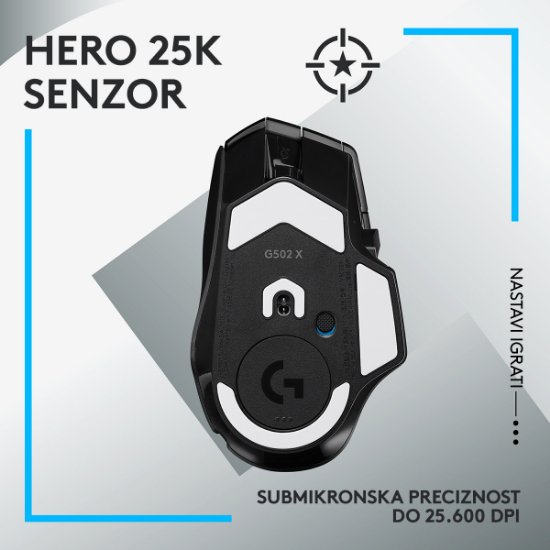 Miš LOGITECH Gaming G502 X, optički, 25600dpi, crni, USB