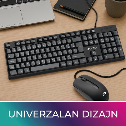 Tipkovnica + miš OCTIO KM101U, crni, USB