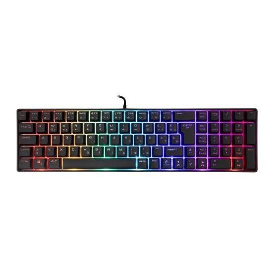 Tipkovnica WHITE SHARK GK-001214 Gladius , RGB, membranska, UK/HR layout, USB, crna