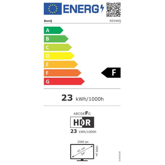 Monitor 24,1" BENQ RD240Q 9H.LLXLA.TBE, WQXGA, IPS, 60Hz, 5ms, 300cd/m2, pivot, zvučnici, crni