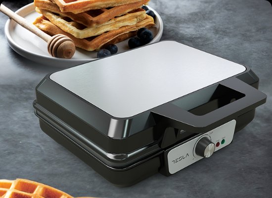 Aparat za vafle TESLA WM200BX, 1000 W, 220 C, crni-inox