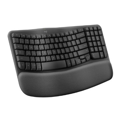 Tipkovnica LOGITECH Wave Keys, ergonomska, bežična, crna