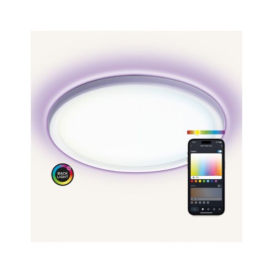 Stropna svjetiljka KSIX DUO 42 cm, 24 W, 2450 lumena, RGB-CCT, WiFi