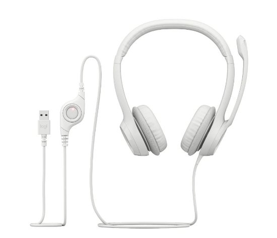 Slušalice LOGITECH H390, USB, bijele