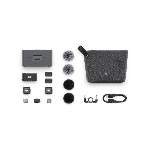 Mikrofon DJI Mic 3 (2 TX + 1 RX + Charging Case), bežični, crni