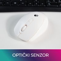 Miš OCTIO M302W, optički, bežični, 1600dpi, bijeli