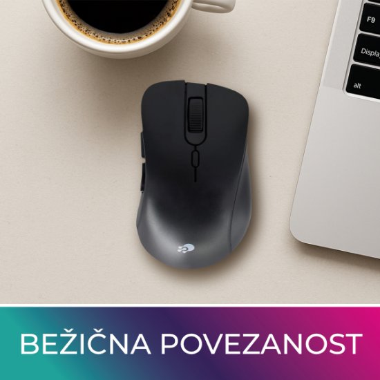 Miš OCTIO M301W, optički, bežični, 1600dpi, crni