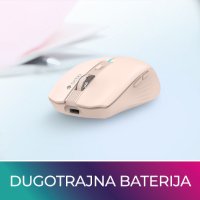 Miš OCTIO Style M310WBT, RGB, optički, bežični, BT,1600dpi, rozi