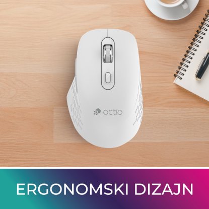 Miš OCTIO Style M270WBT, optički, bežični, BT,1600dpi, bijeli