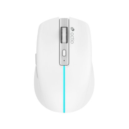 Miš OCTIO Style M310WBT, RGB, optički, bežični, BT,1600dpi, bijeli