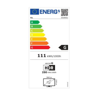 IZLOŽBENI - Mini-LED TV 65" TCL 65C845, Google TV, 4K UHD, 144Hz, DVB-T2/C/S2, HDMI, Wi-Fi, USB, LAN - energetski razred G