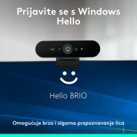 Web kamera LOGITECH Brio 4K, 4K UHD, USB-A/USB-C, crna
