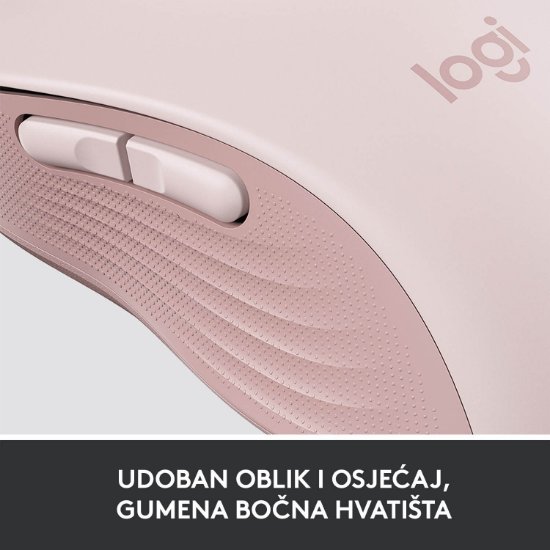 Miš LOGITECH M650 L, bežični, optički, 4000dpi, USB, BT, rozi