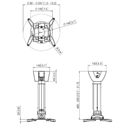 Nosač stropni za projektor VOGEL'S PPC 1540W, bijeli
