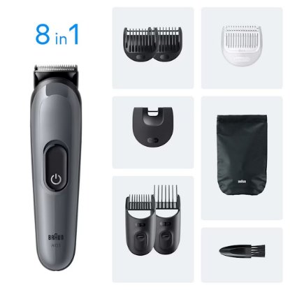 Aparat za šišanje/trimer BRAUN serija 3 3540, 8 u 1, kosa, brada, sivi